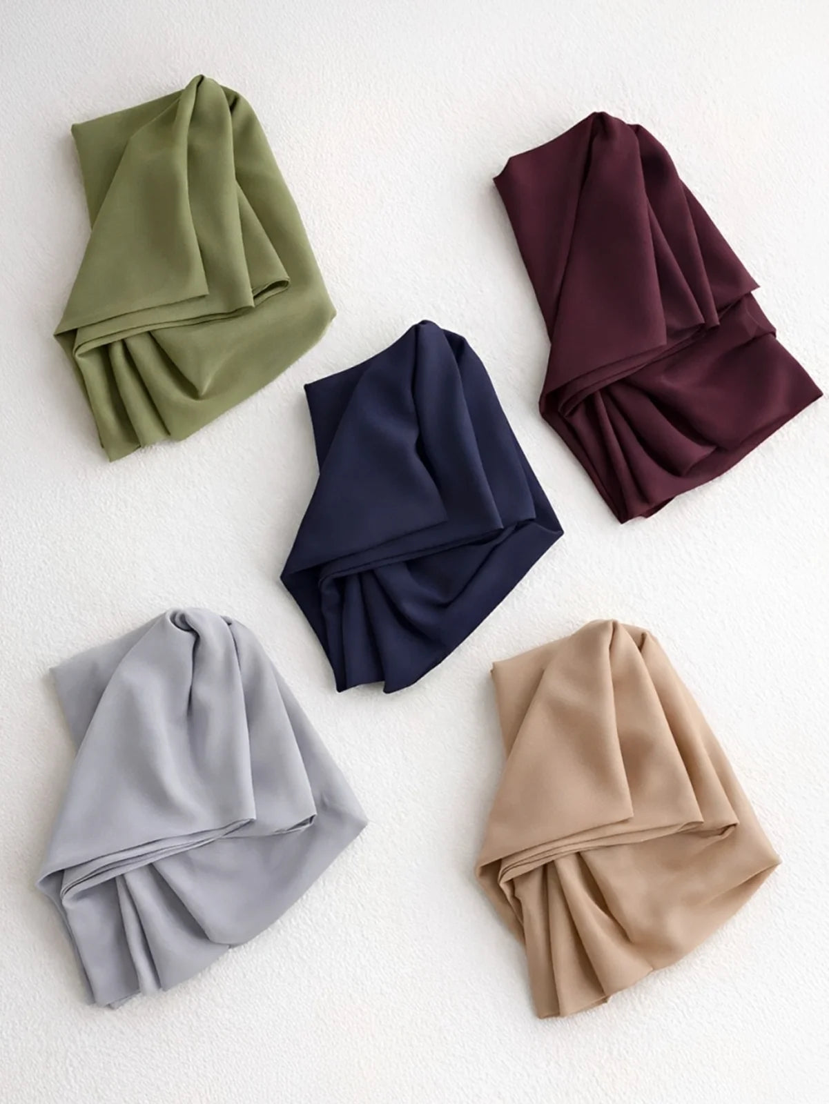 Elegant Women’s Scarf in Olive Green, Maroon, Blue, Grey, and Brown