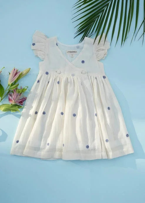 Girls Soft Cotton Wrap Dress – Handwoven Style
