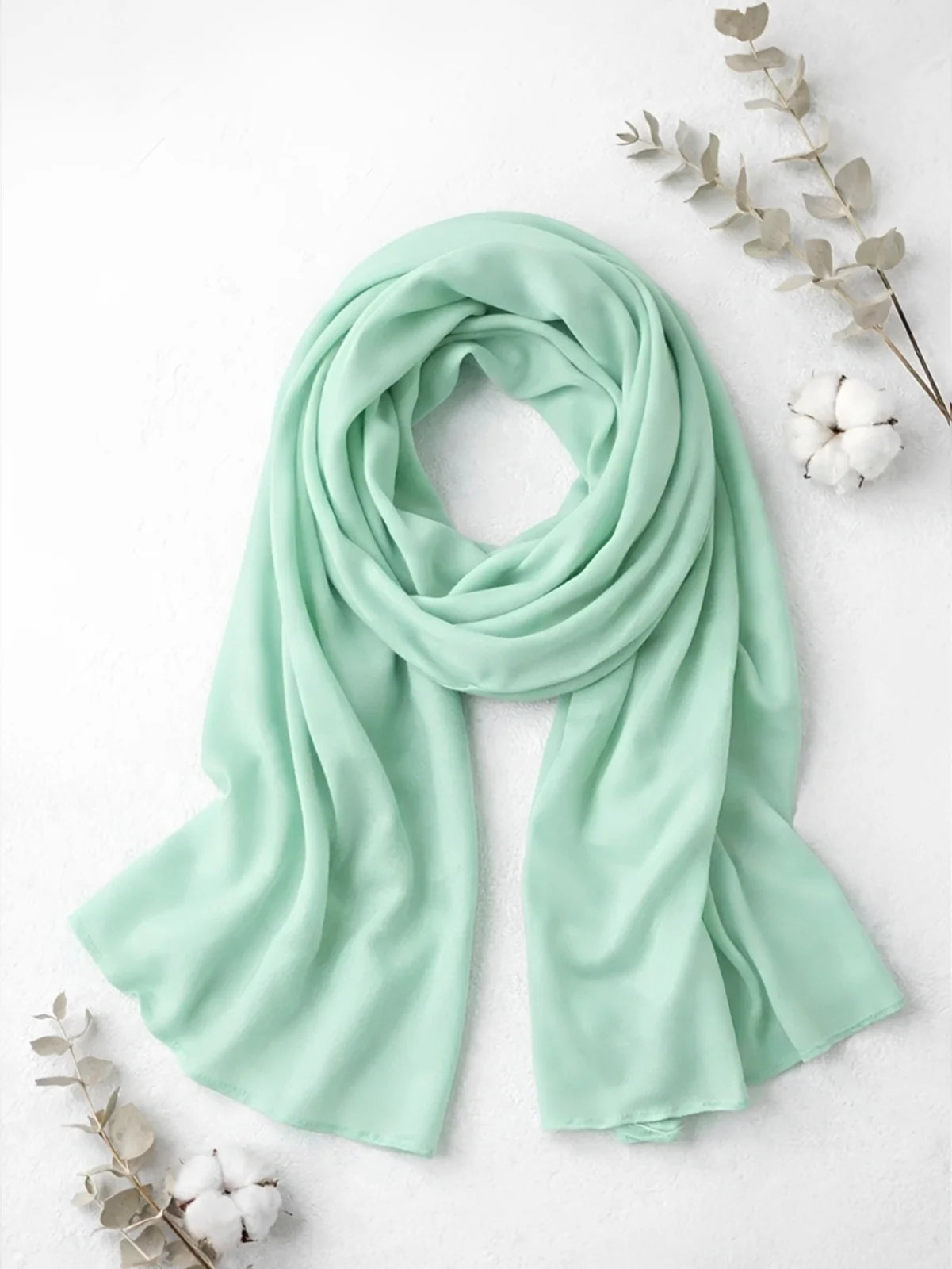 Kids Girls Soft Warm Scarf – Water Green