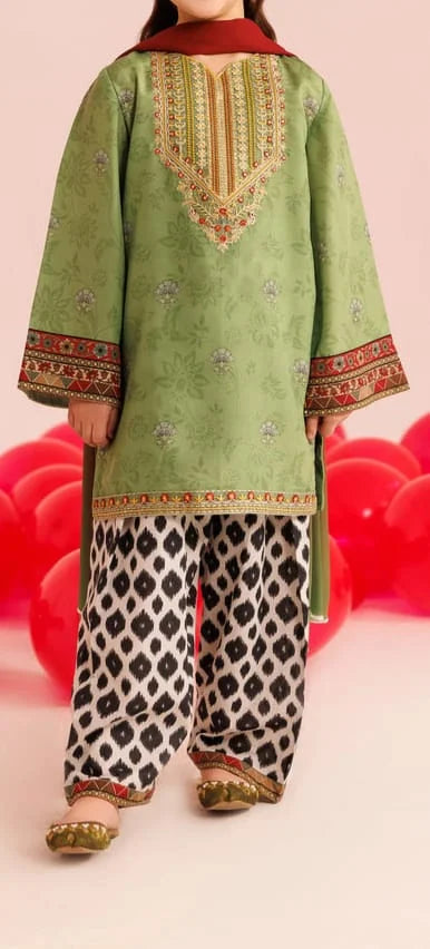 Kids Girls Traditional Eastern Suit – Green