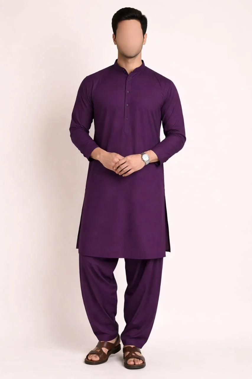 Men’s Traditional Kurta – Purple Maroon
