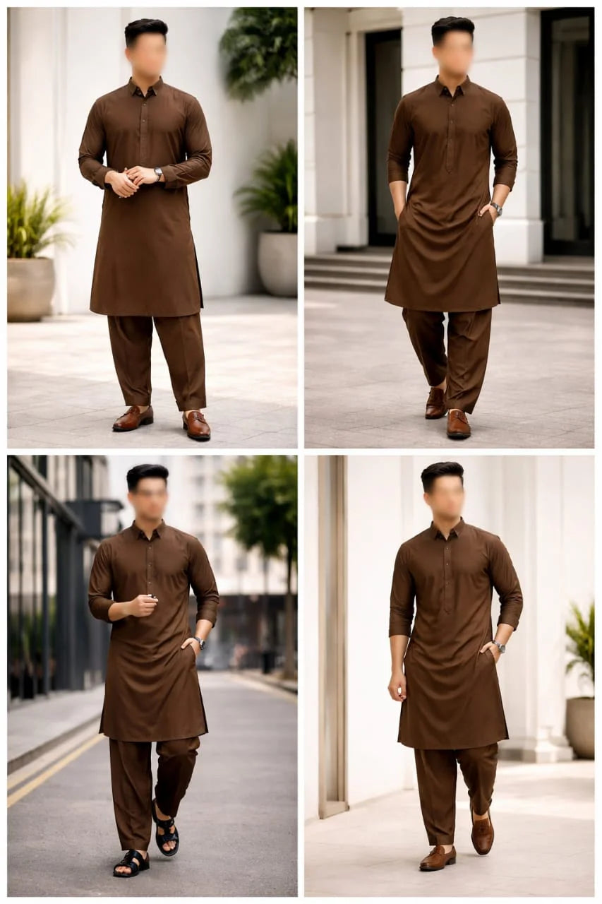 Men’s Traditional Kurta – Chocolate brown