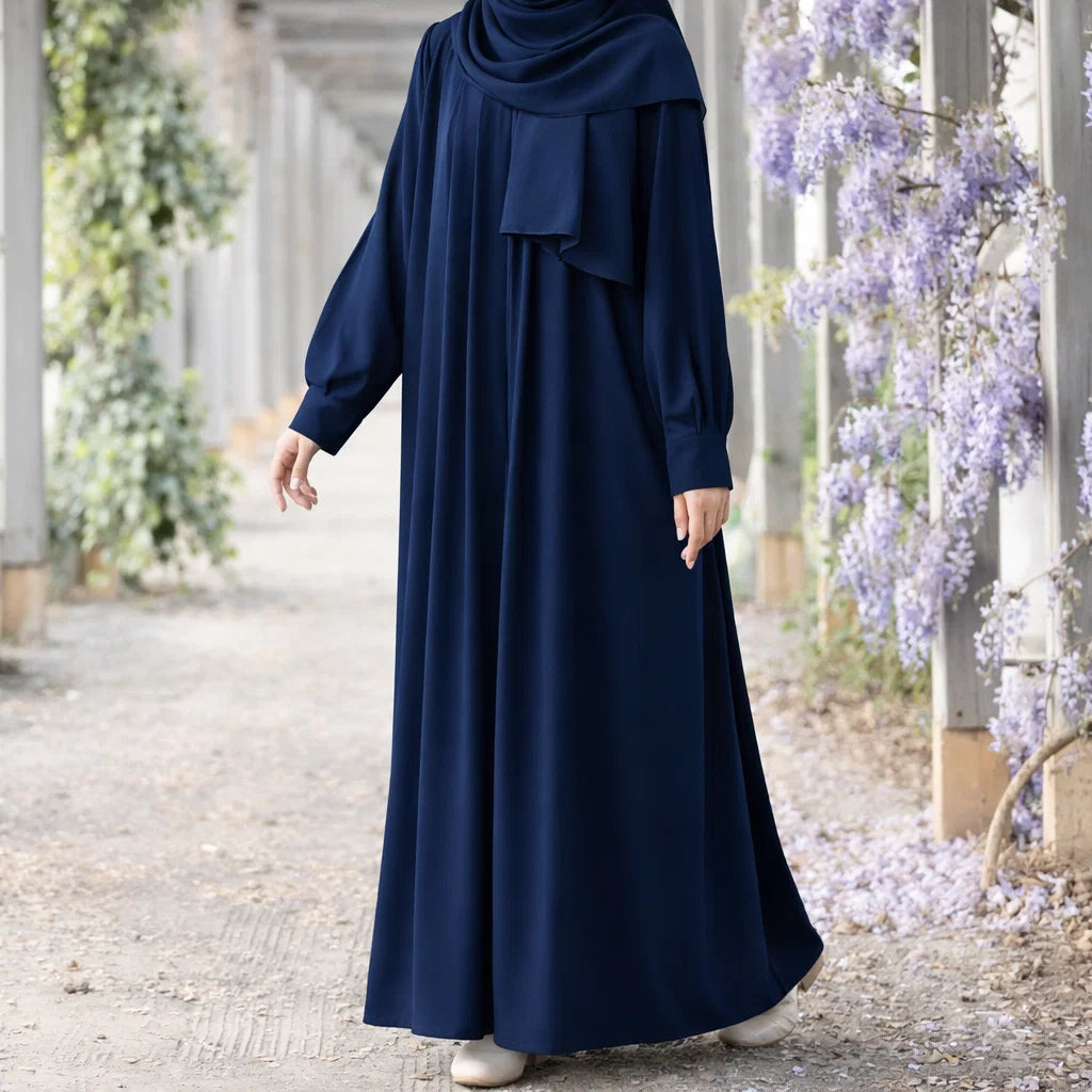 Girls Elegant Blue Modest Abaya