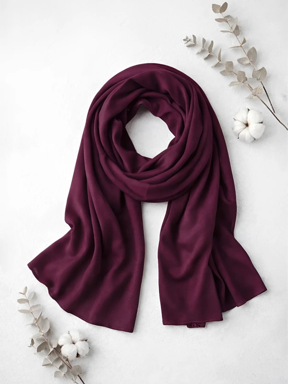 Kids Girls Soft Warm Scarf – Dark Purple