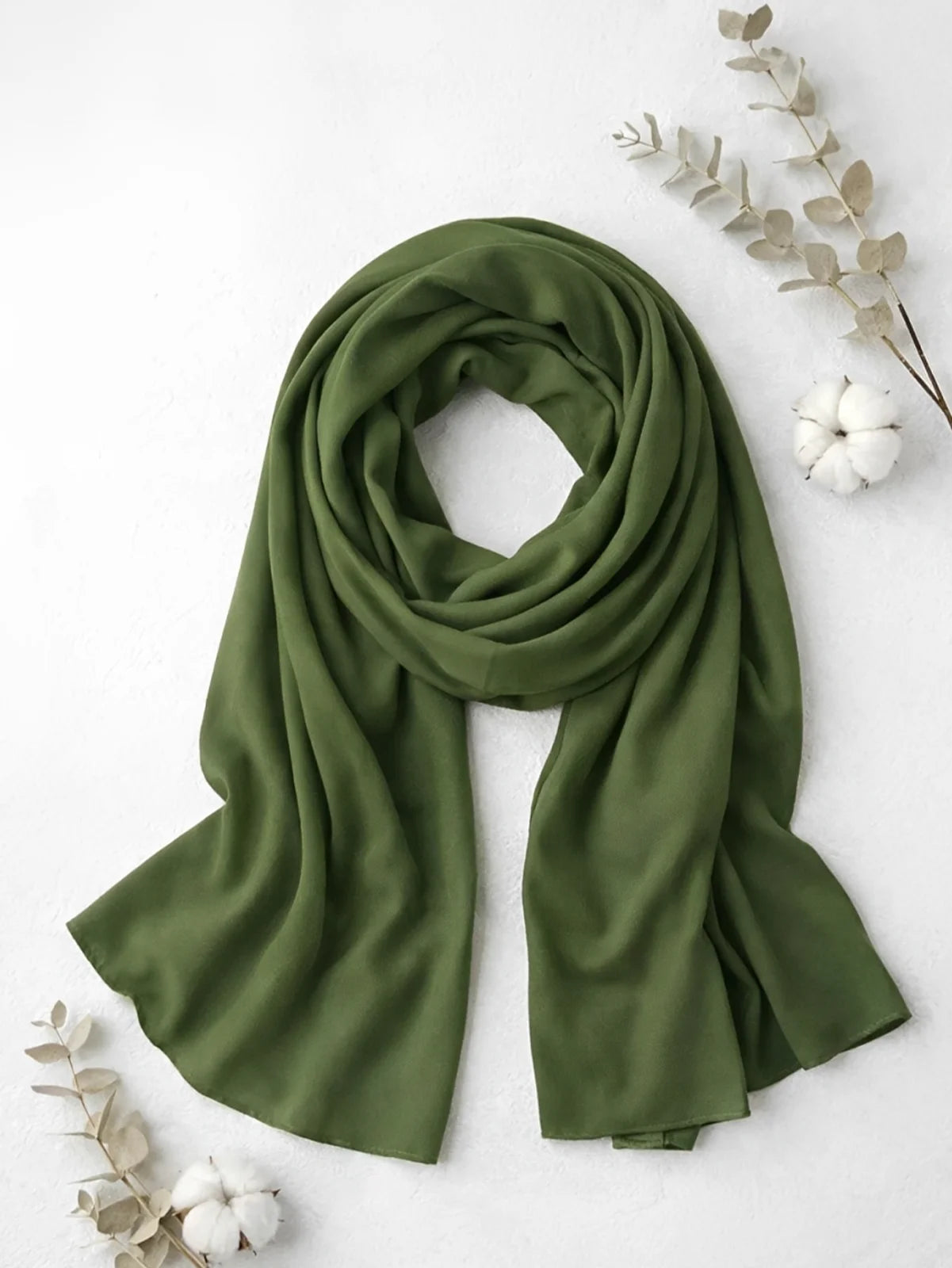 Kids Girls Soft Warm Scarf – Dark Green