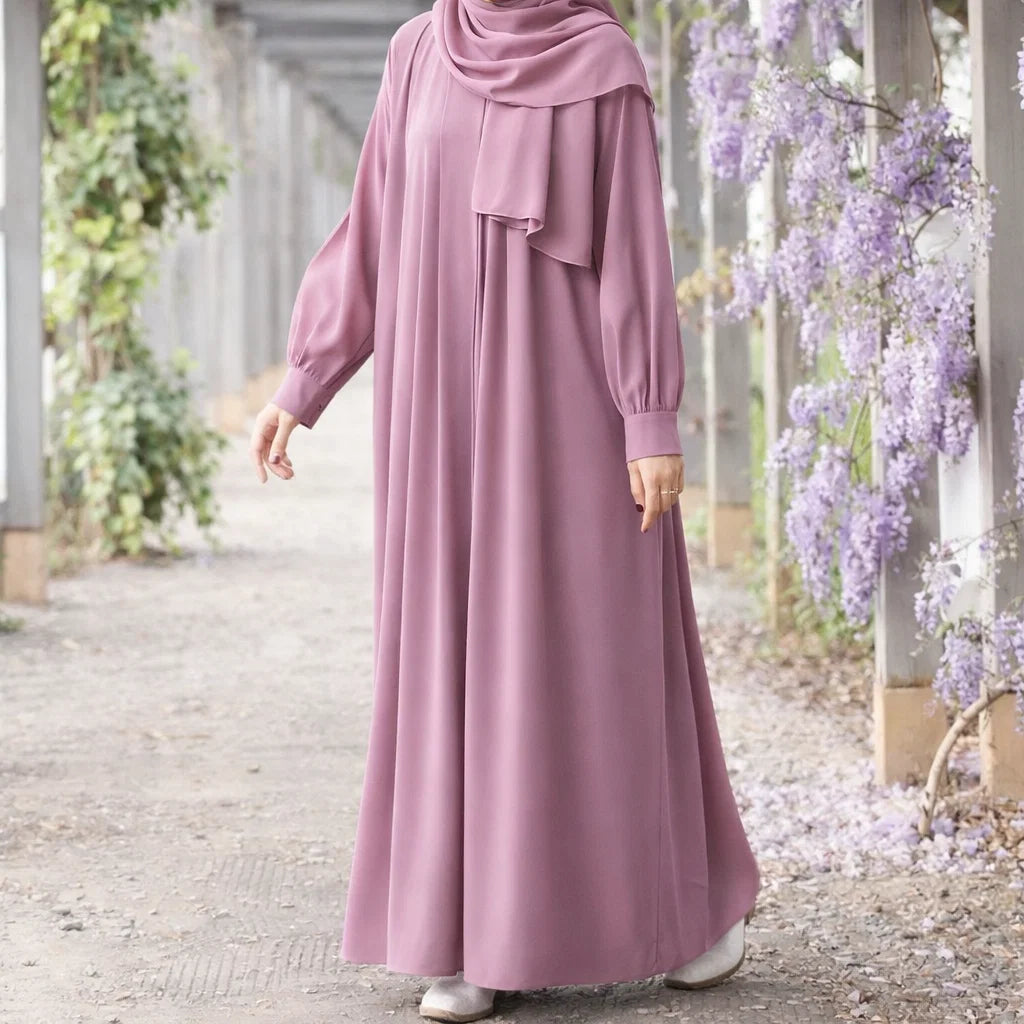 Girls Elegant Light Purple Modest Abaya