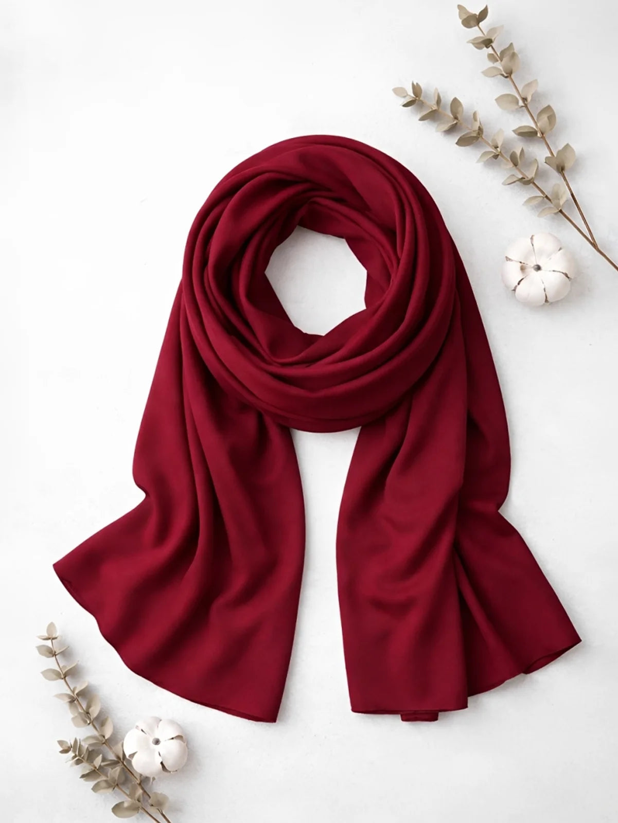 Elegant Women’s Scarf in Olive Green, Maroon, Blue, Grey, and Brown