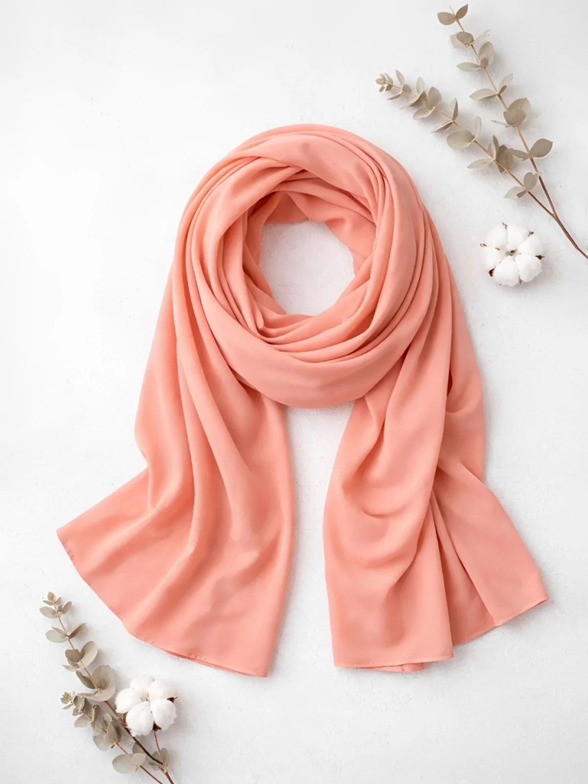 Stylish Women’s Scarf in Peach, Cream, Gold, Yellow, and Olive Green