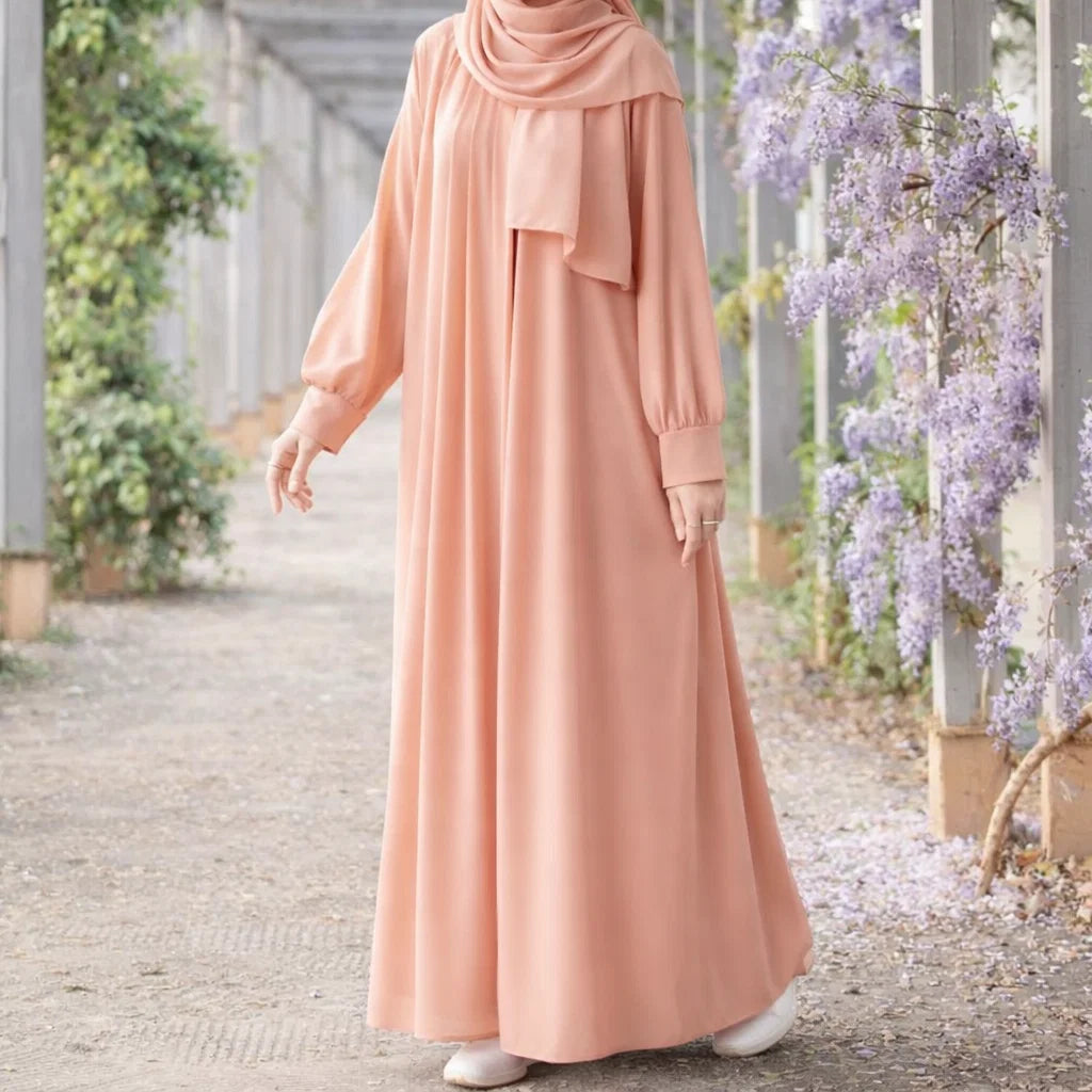 Muted Peach Modest Abaya