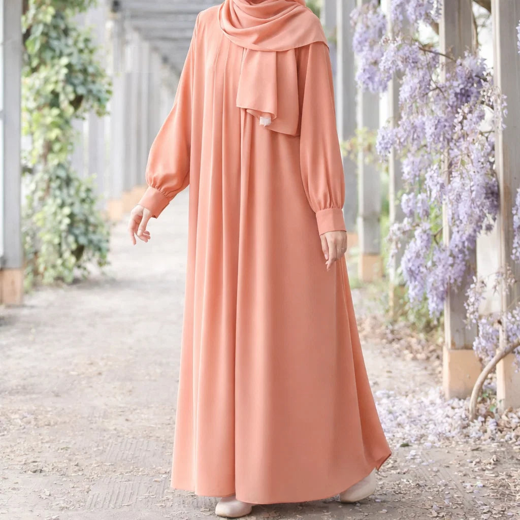 Mauve Pink Modest Abaya