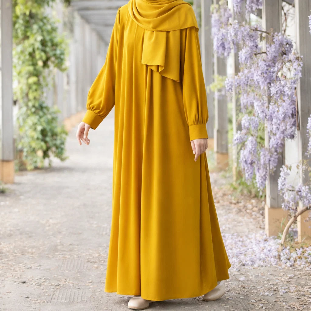 Mustard Yellow Modest Abaya