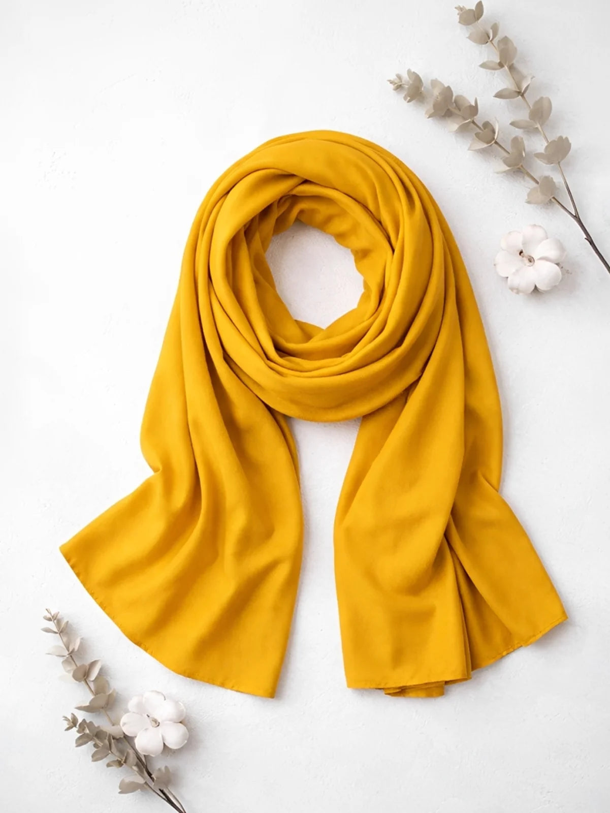 Kids Girls Soft Warm Scarf – Yellow